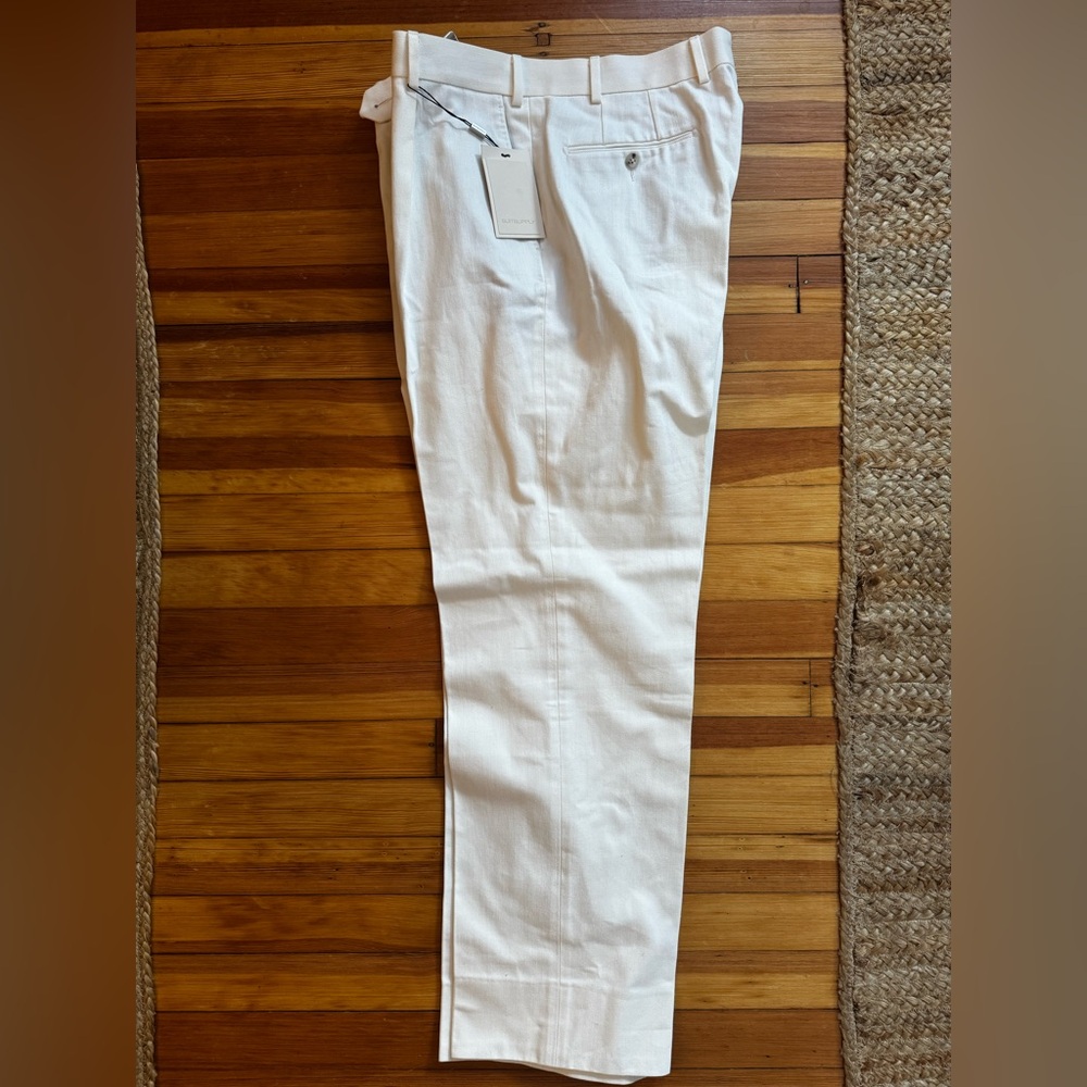SuitSupply Men's White Wide Leg Pants